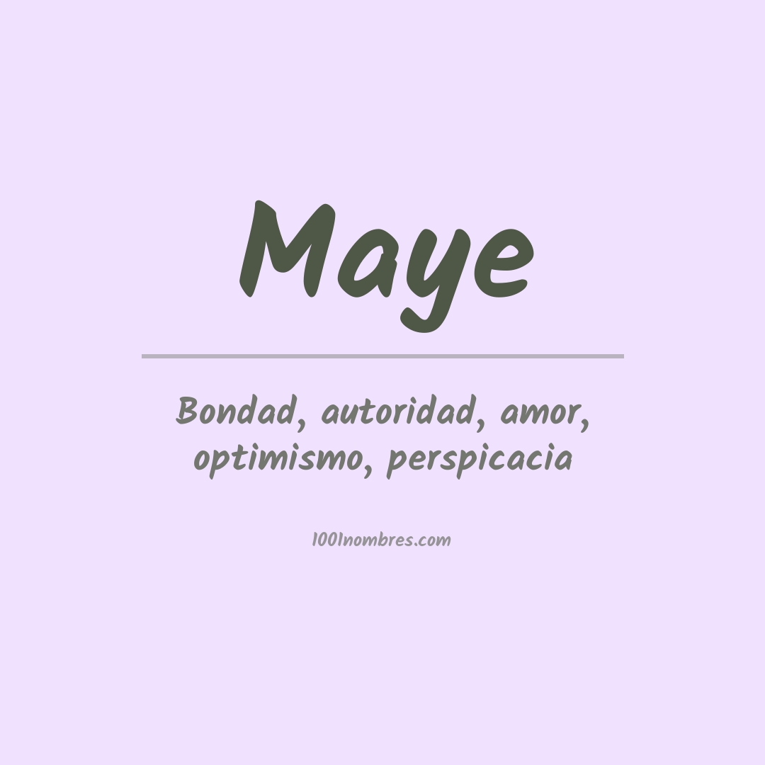 Significado del nombre Maye