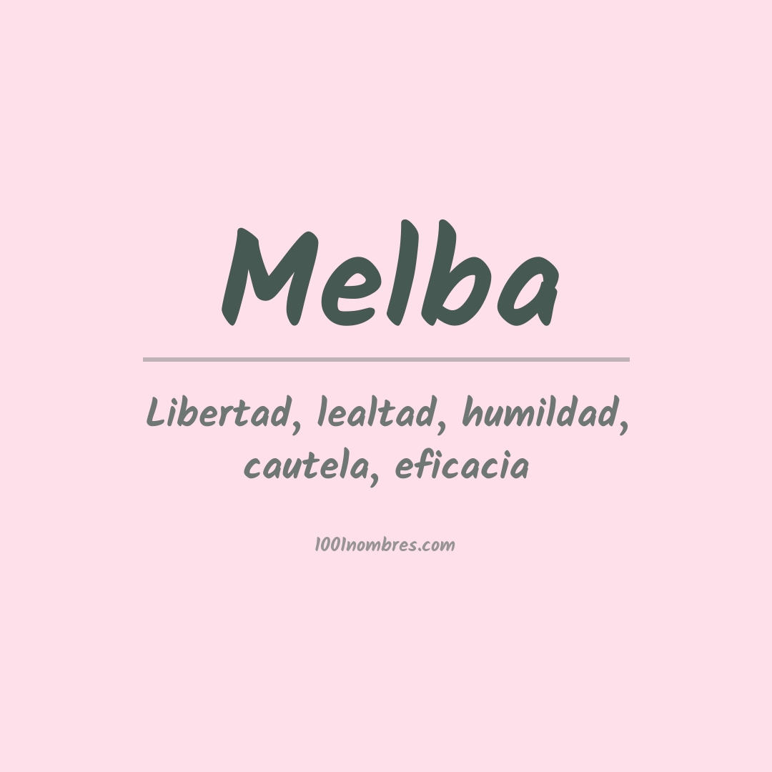Significado del nombre Melba