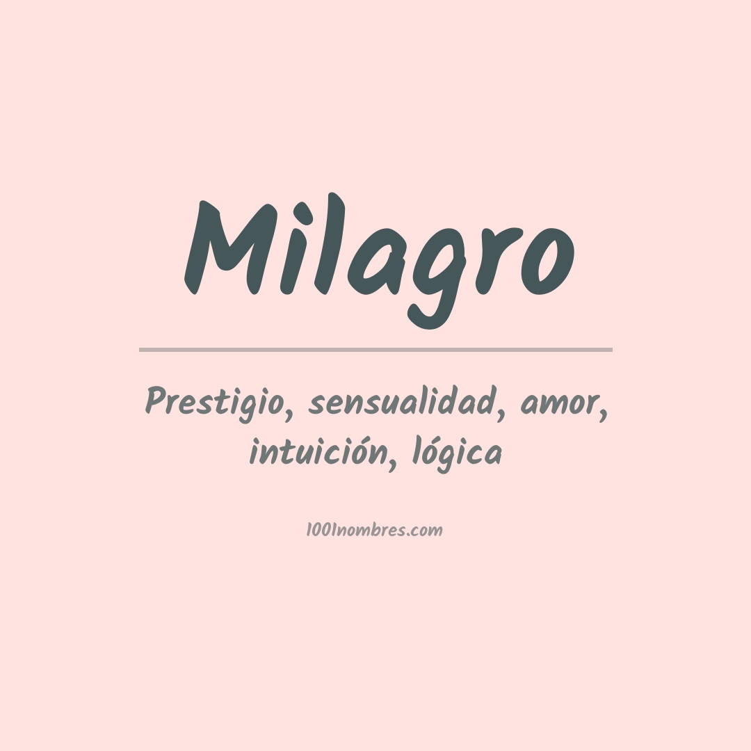 Significado del nombre Milagro