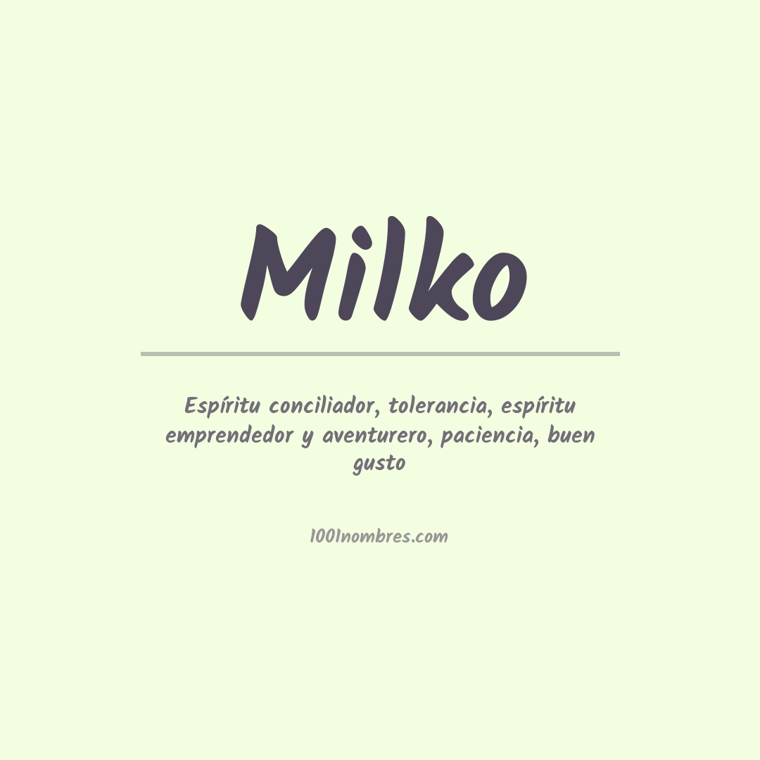 Significado del nombre Milko