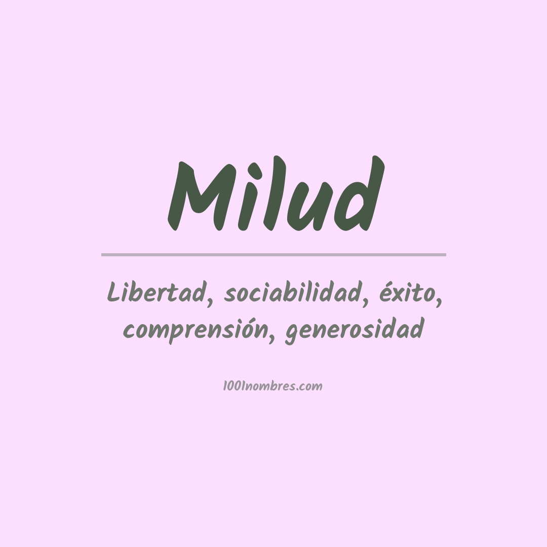 Significado del nombre Milud Significado del nombre Milud