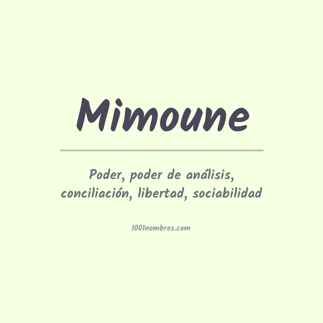 Significado del nombre Mimoune Significado del nombre Mimoune