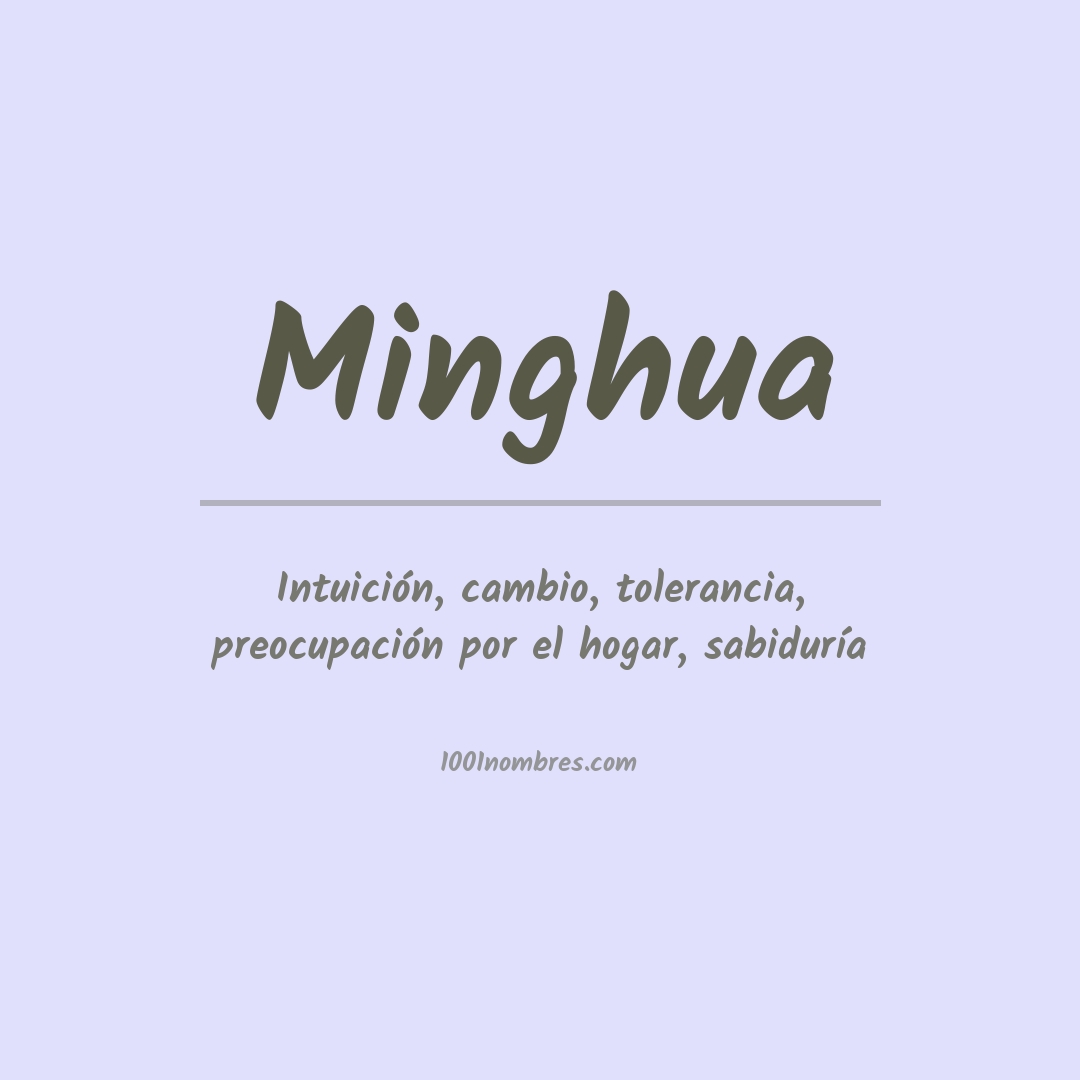Significado del nombre Minghua Significado del nombre Minghua