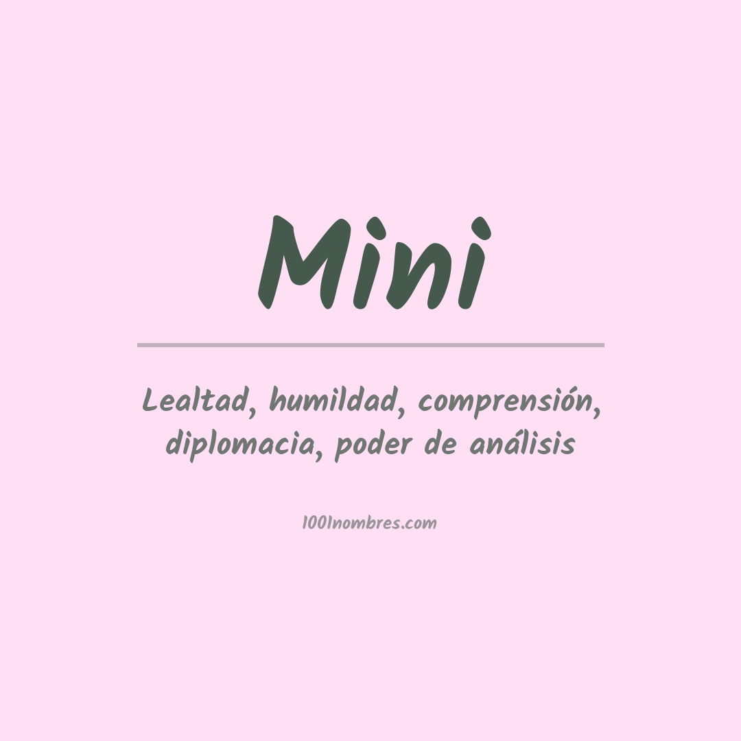 Significado del nombre Mini