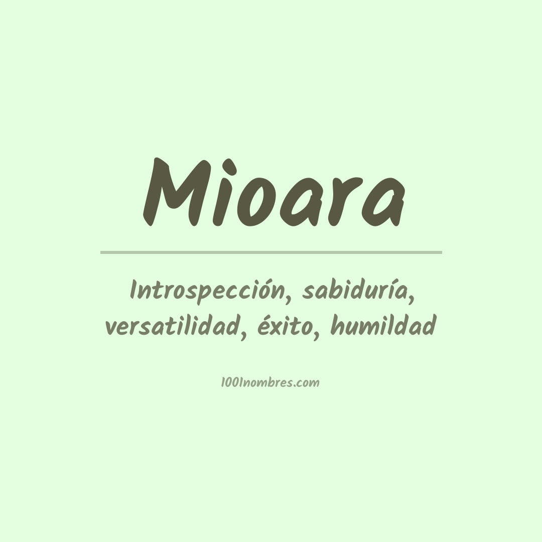 Significado del nombre Mioara