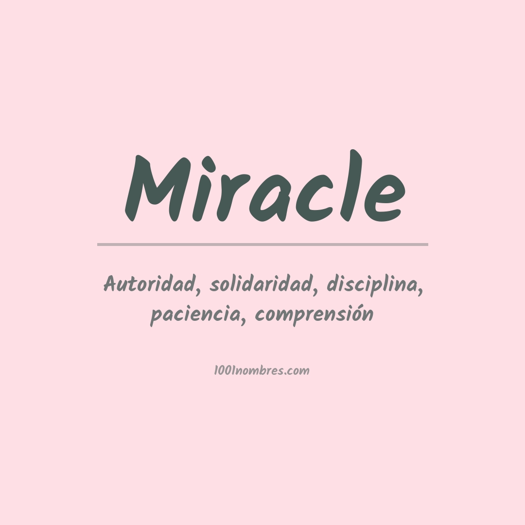 Significado del nombre Miracle