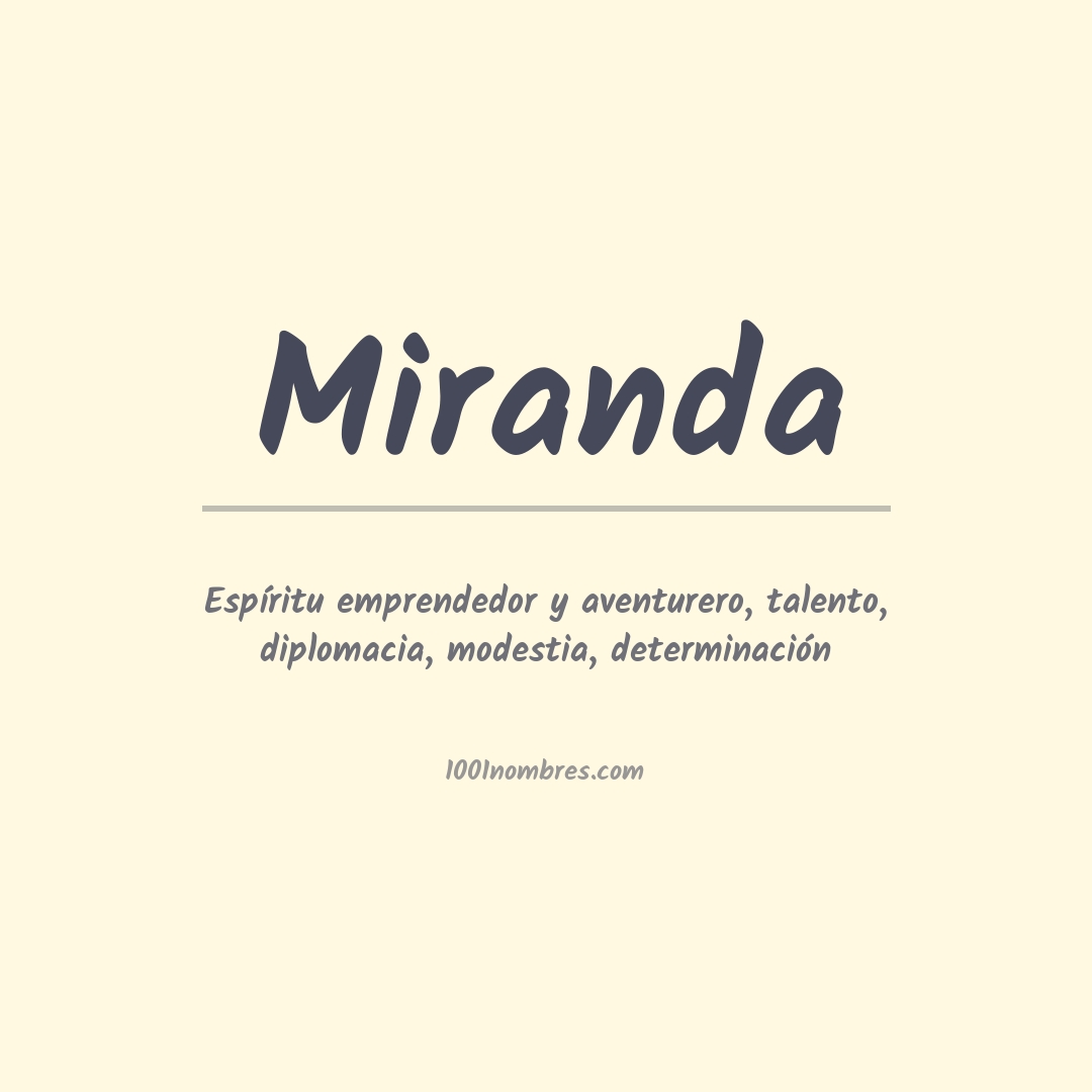 Significado del nombre Miranda