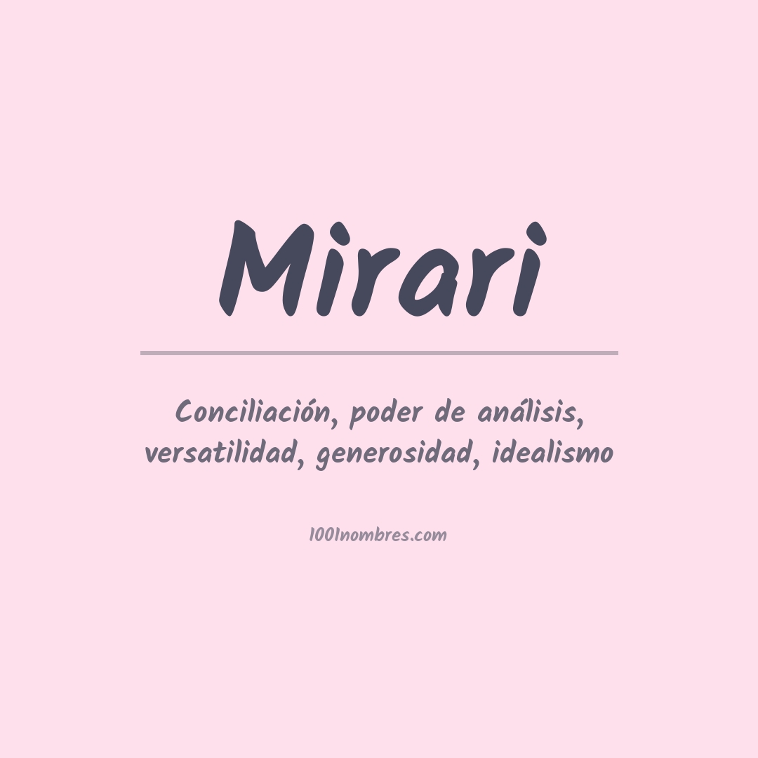 Significado del nombre Mirari Significado del nombre Mirari
