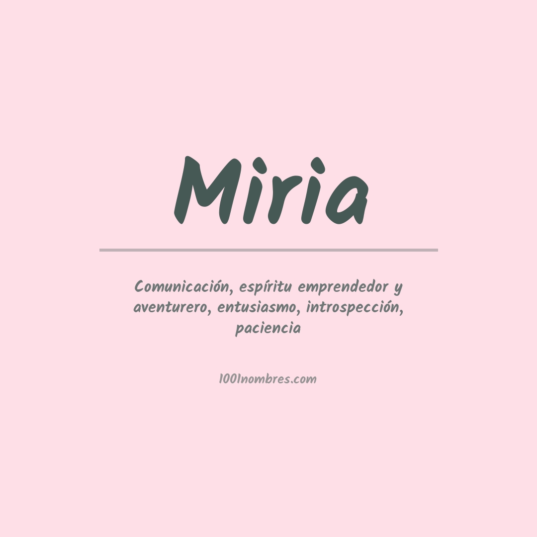 Significado del nombre Miria