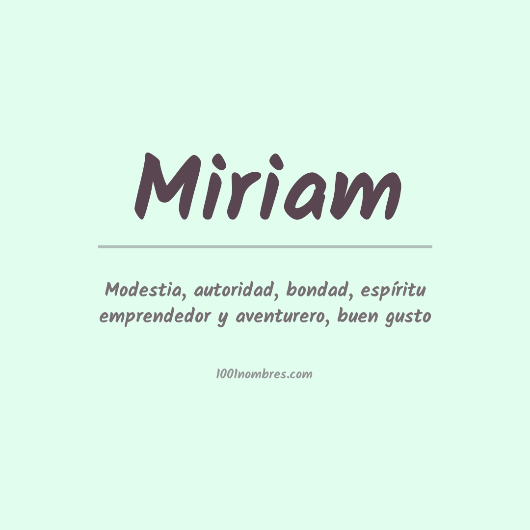 Significado del nombre Miriam