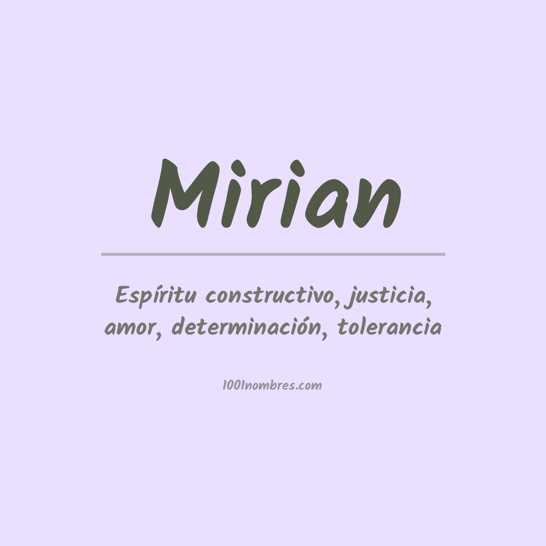 Significado del nombre Mirian