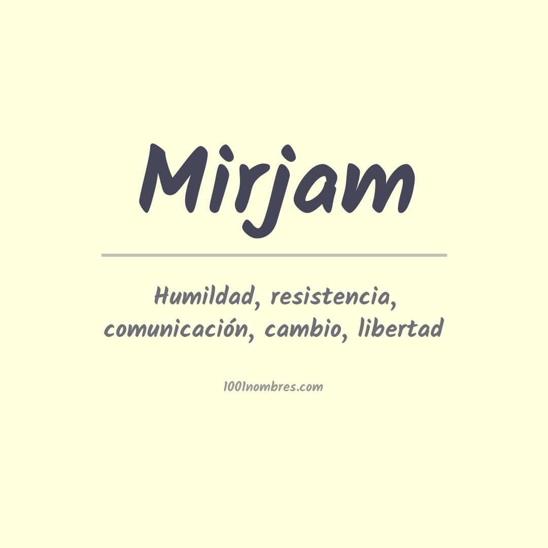 Significado Del Nombre Mirjam