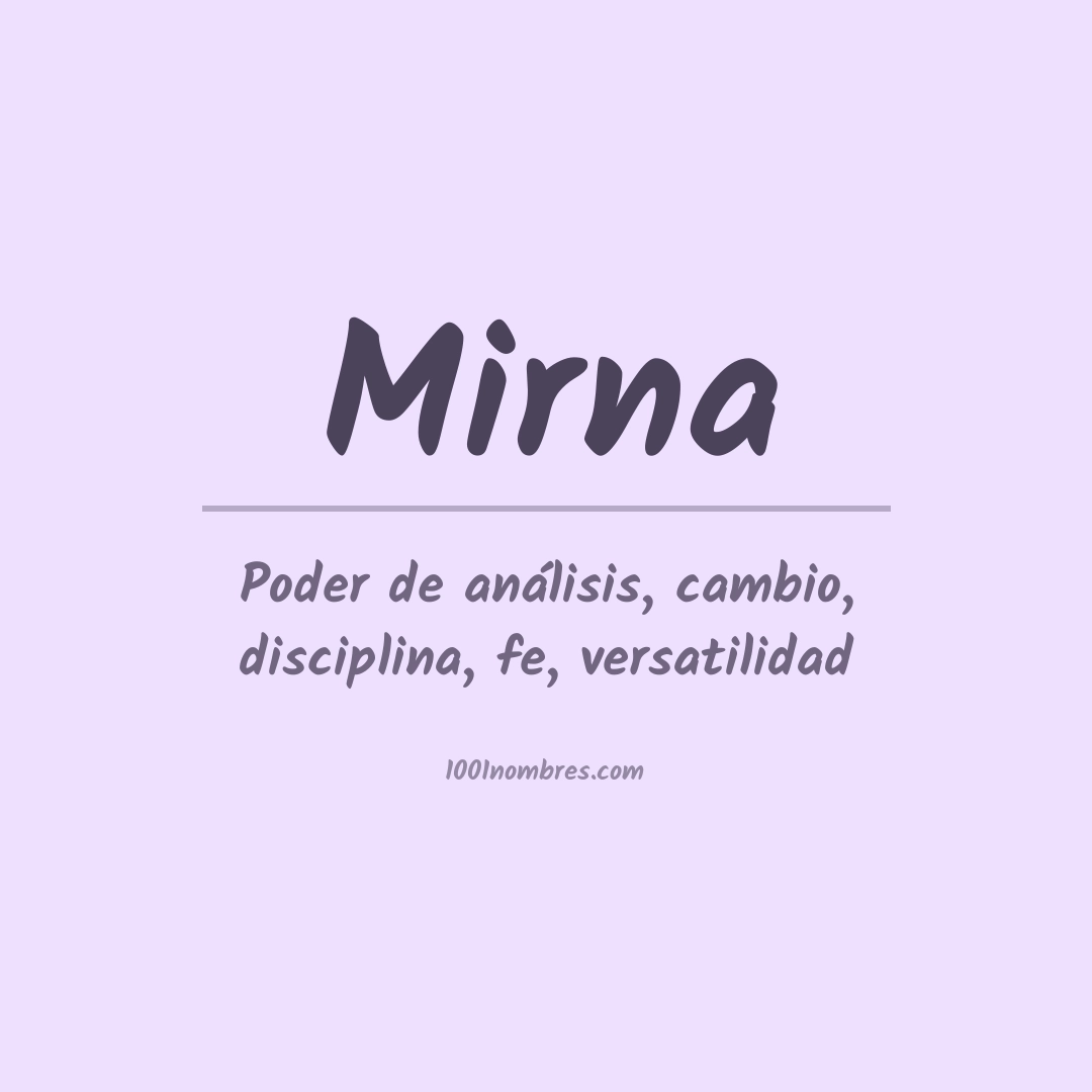 Significado del nombre Mirna