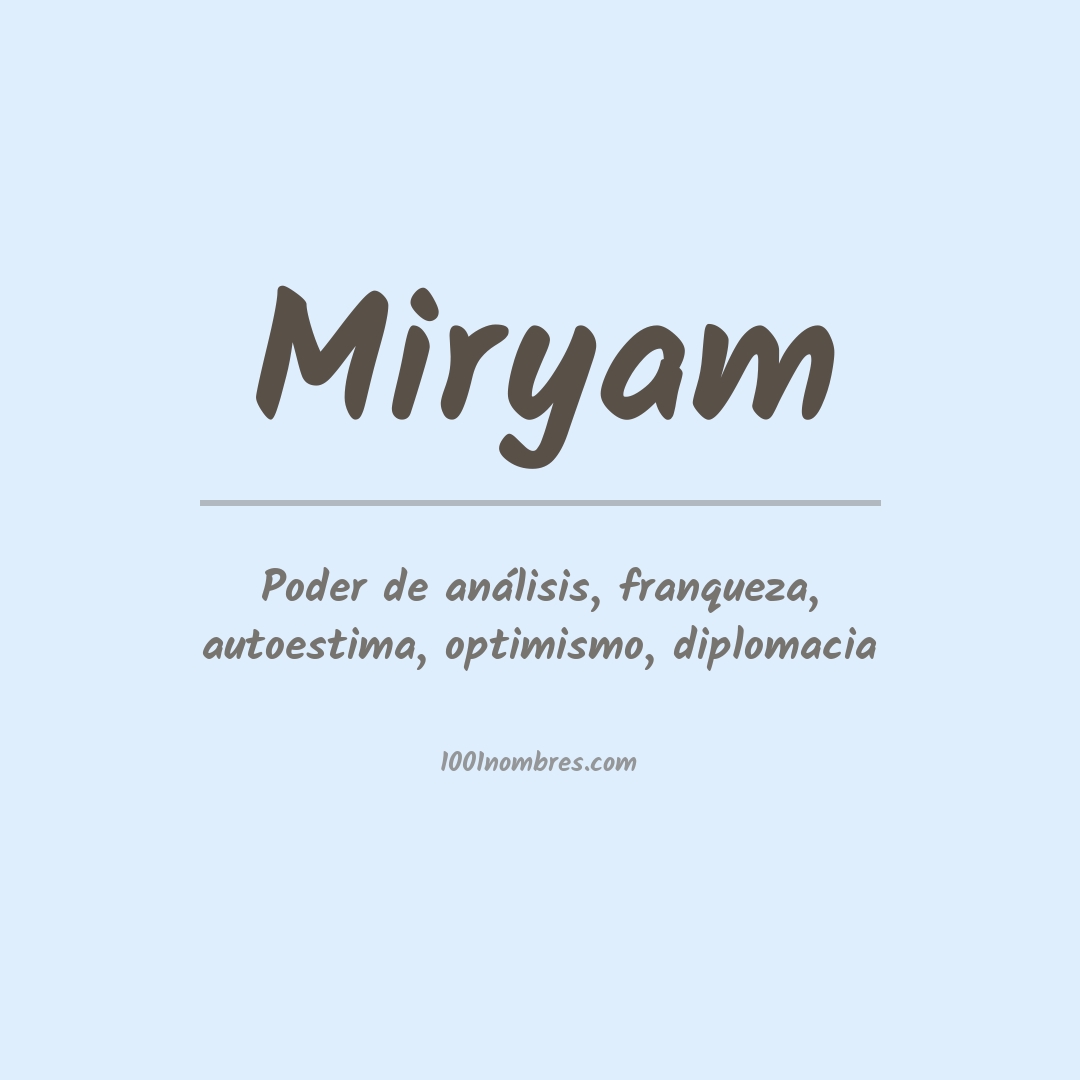 Significado del nombre Miryam
