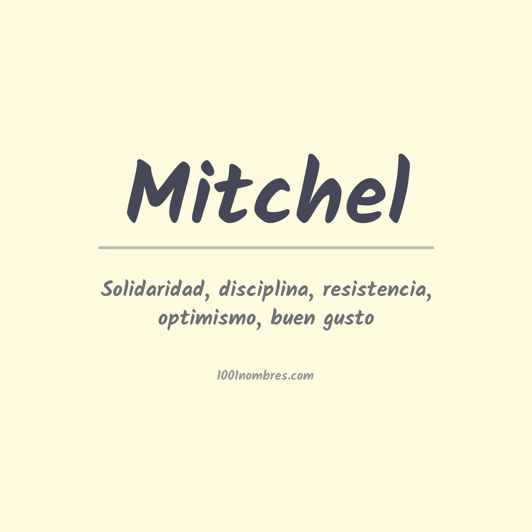 Significado del nombre Mitchel