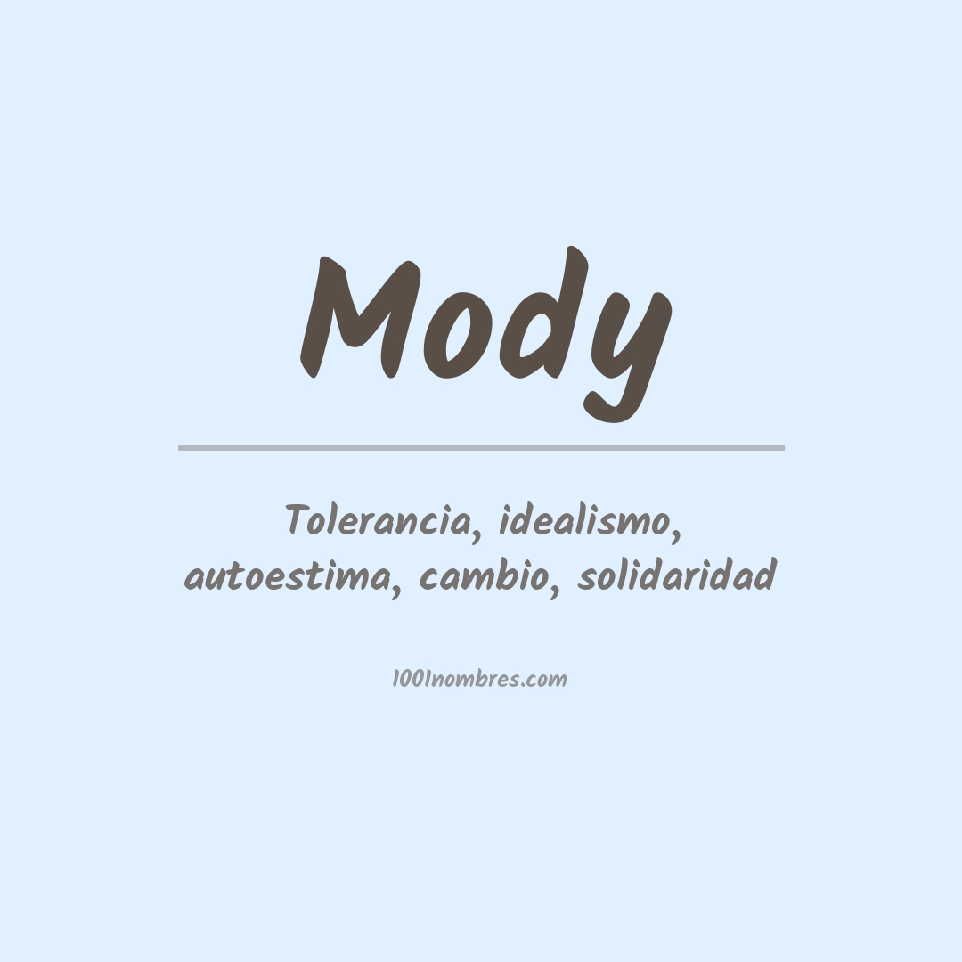 Significado del nombre Mody