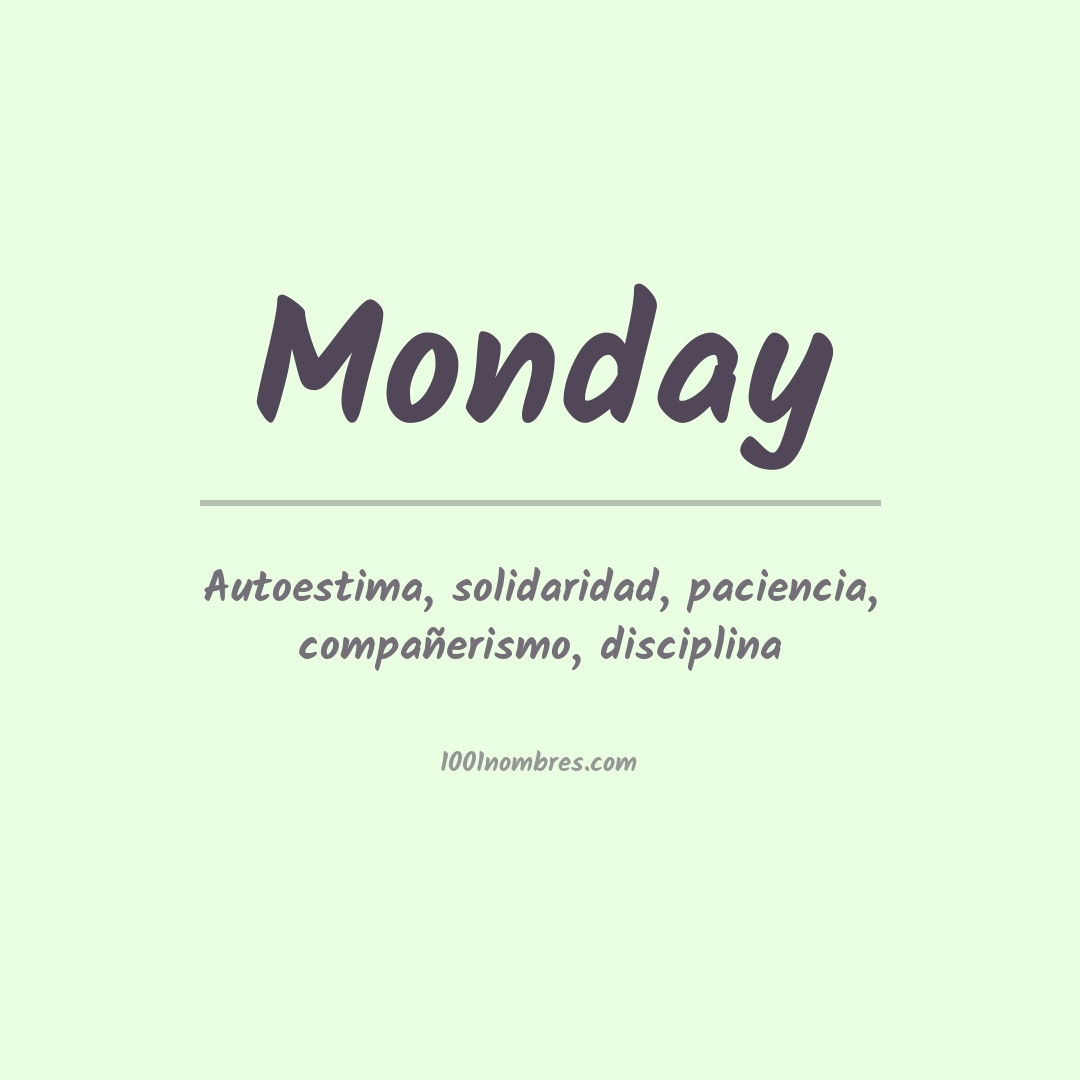 Significado del nombre Monday