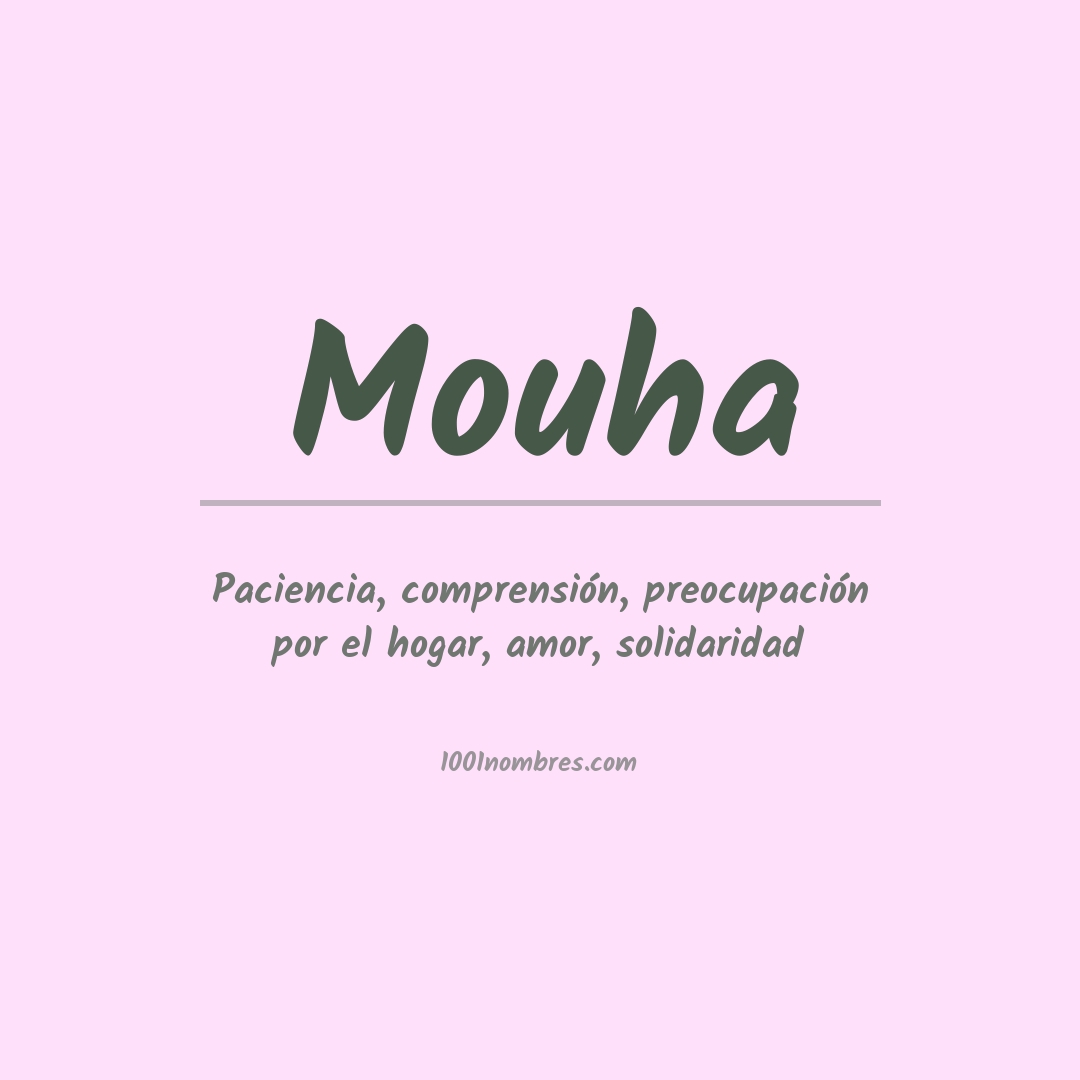 Significado del nombre Mouha Significado del nombre Mouha
