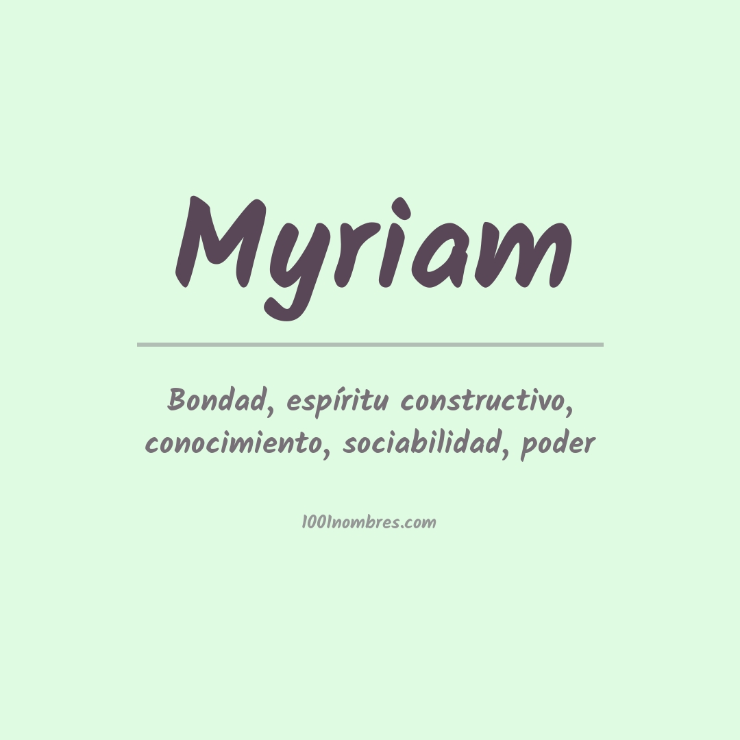 Significado del nombre Myriam