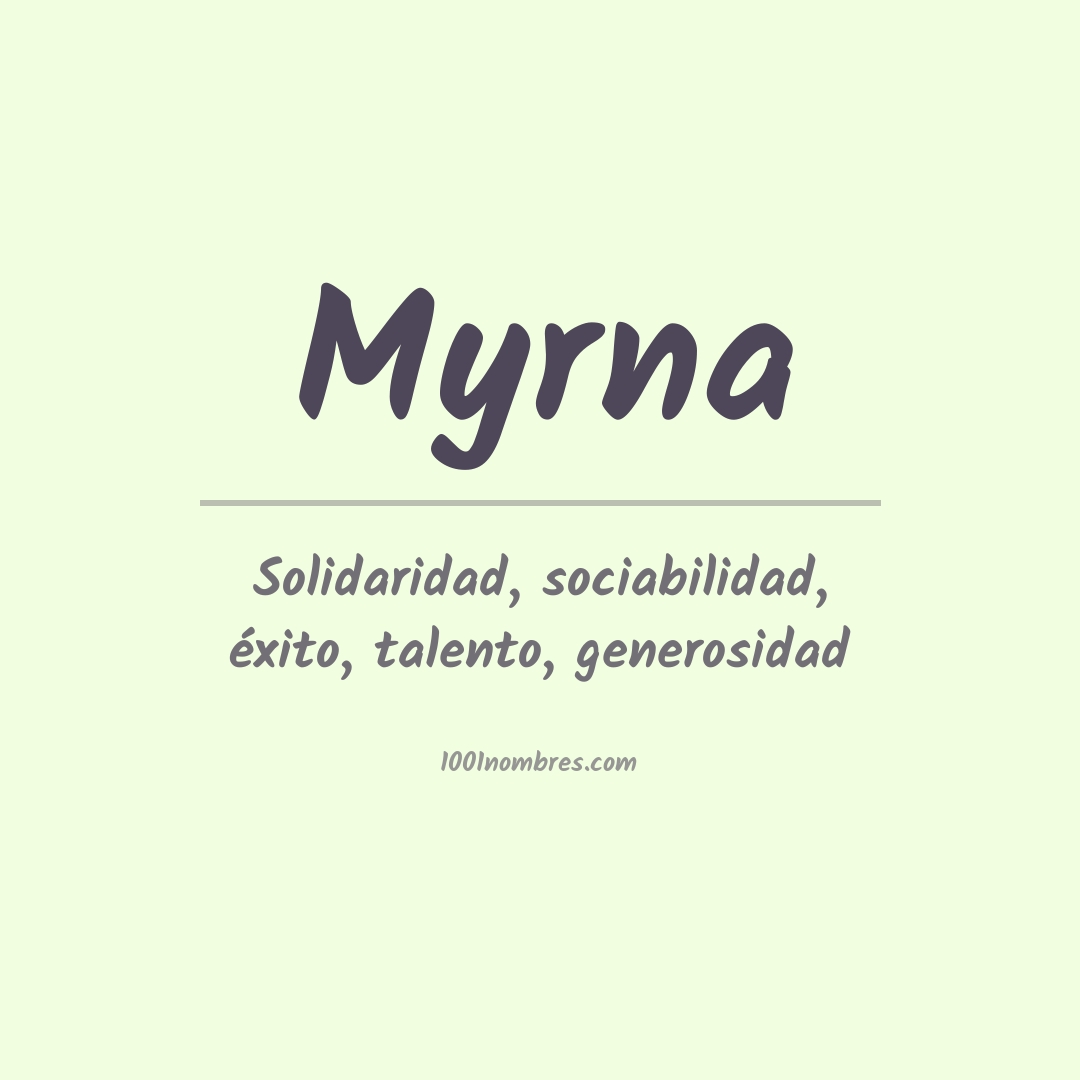 Significado del nombre Myrna