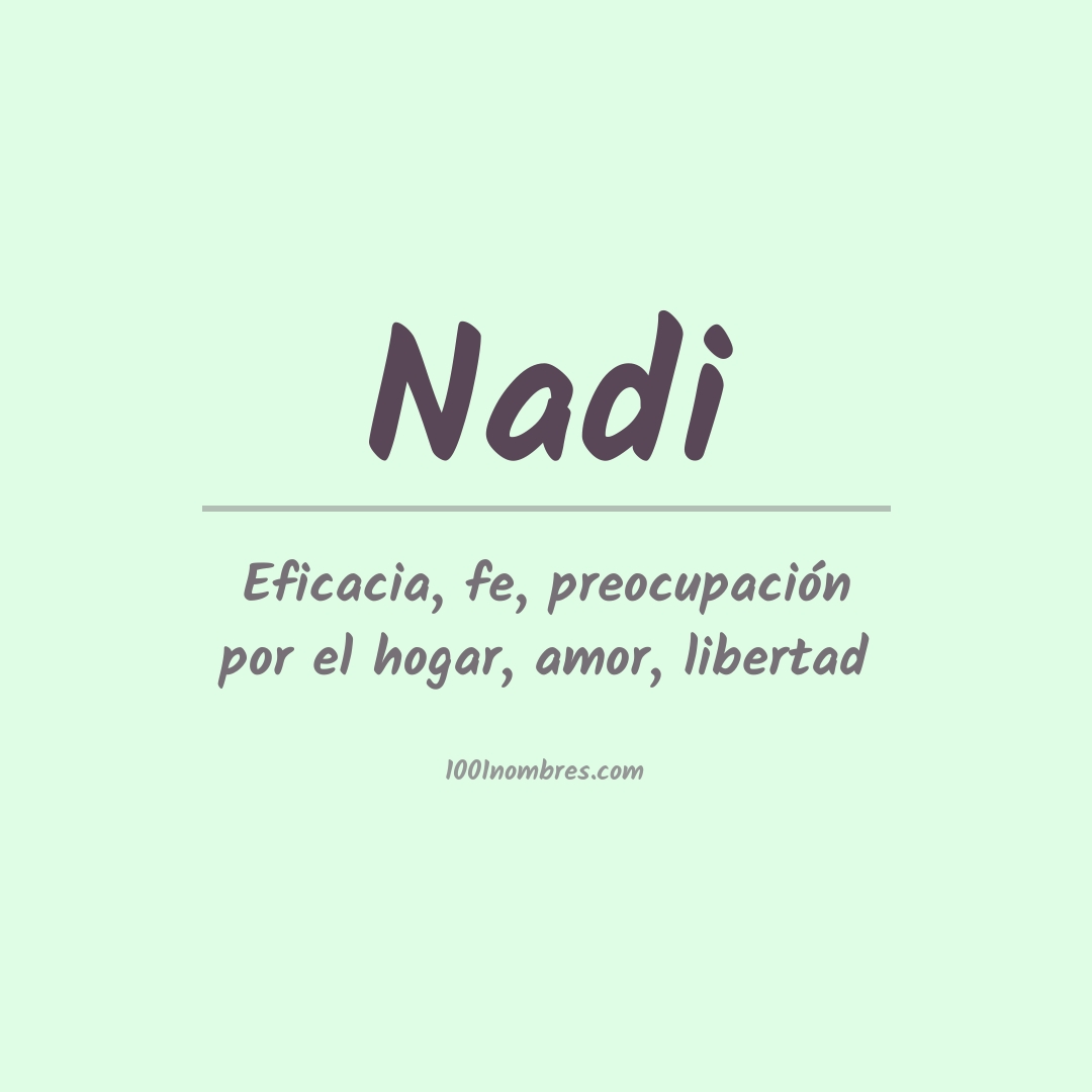Significado del nombre Nadi