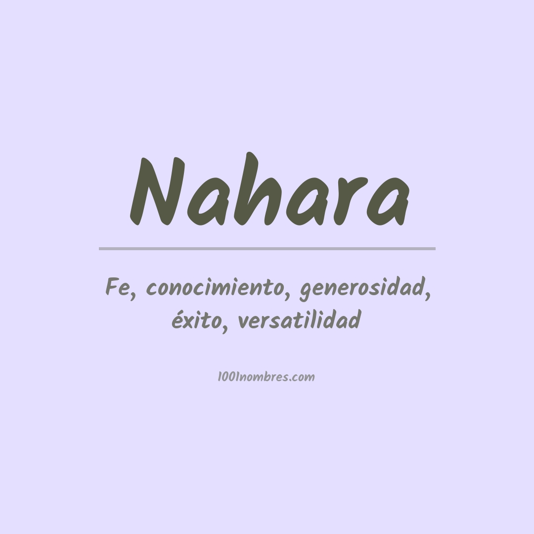 Significado del nombre Nahara