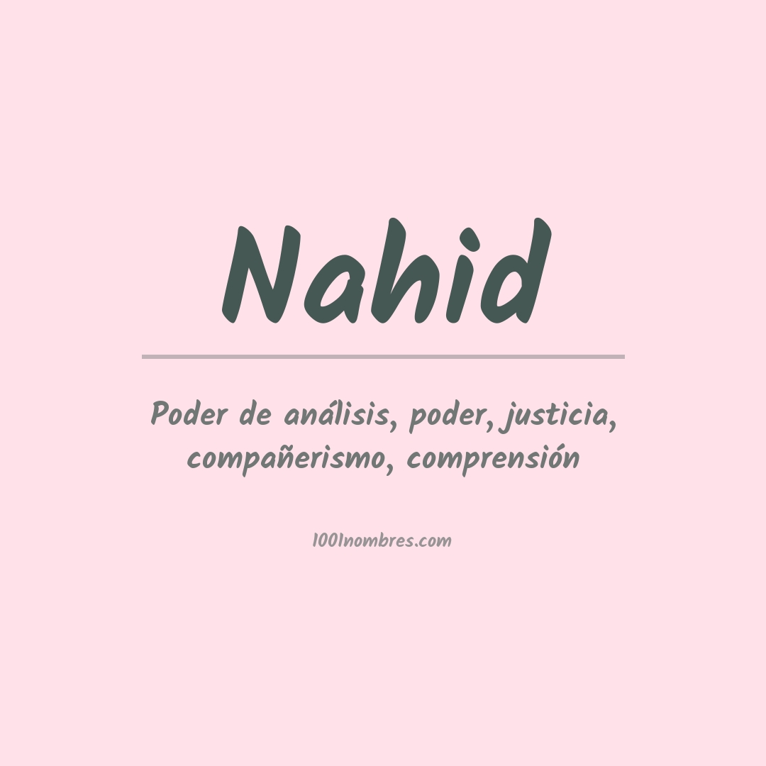Significado del nombre Nahid Significado del nombre Nahid