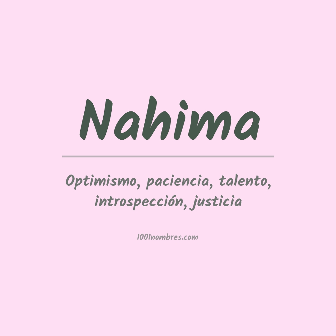 Significado del nombre Nahima