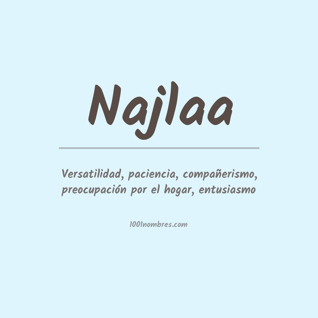 Significado del nombre Najlaa Significado del nombre Najlaa