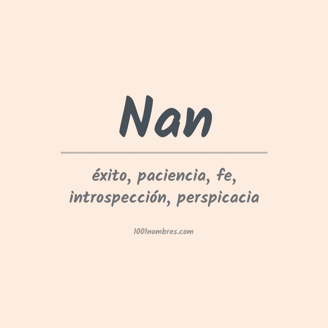 Significado del nombre Nan