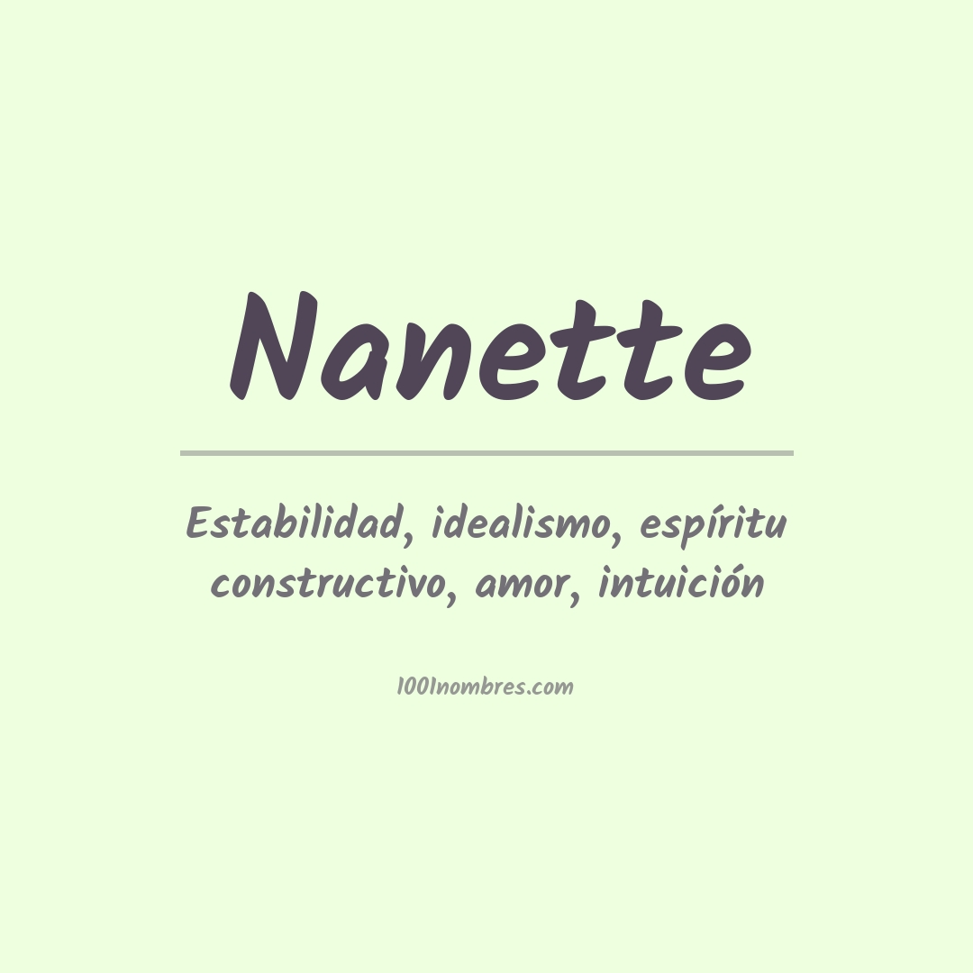 Significado del nombre Nanette