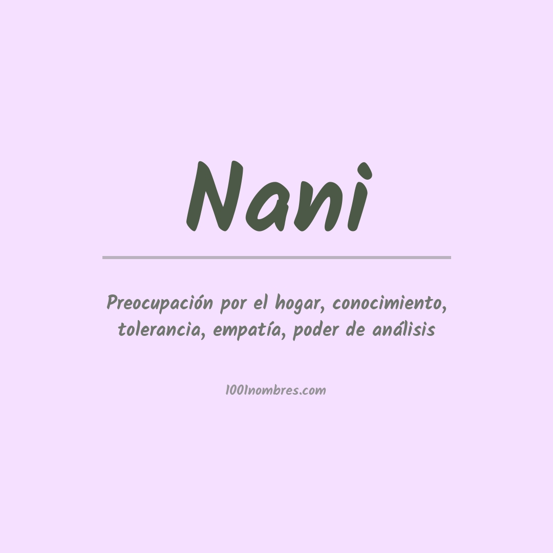 Significado del nombre Nani