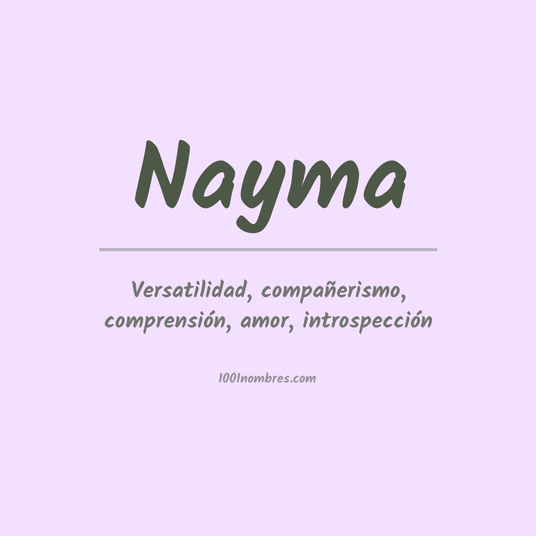 Significado del nombre Nayma