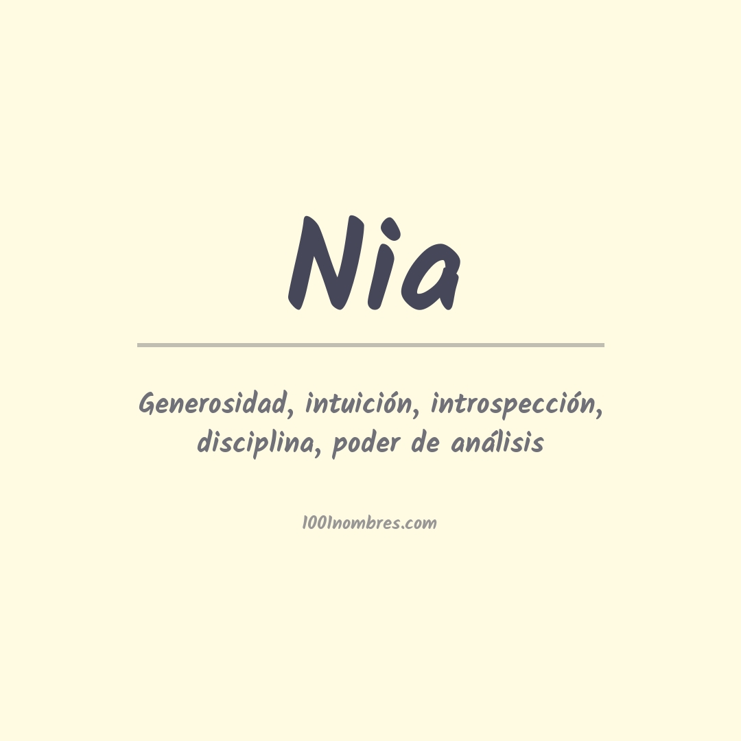 Significado del nombre Nia