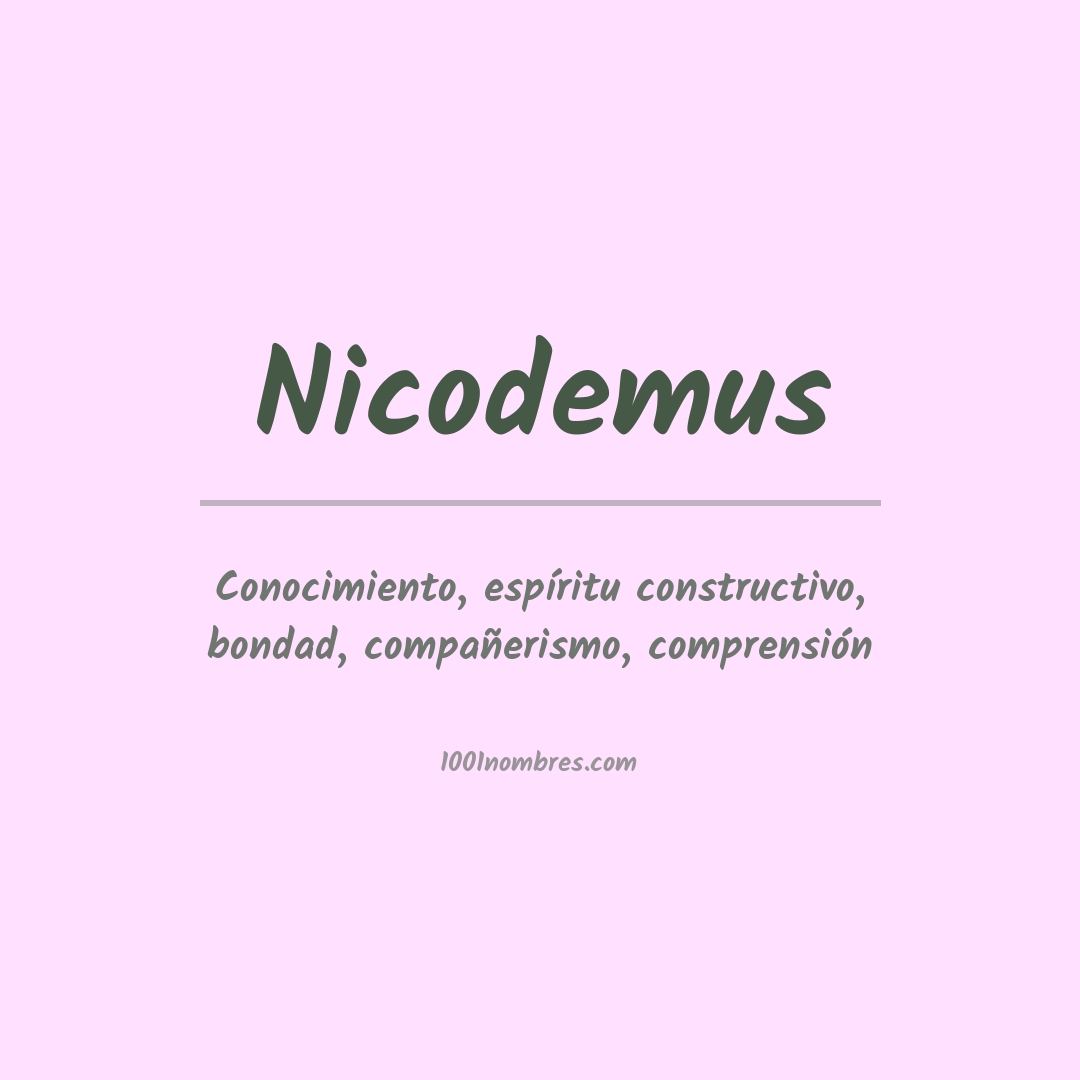 Significado del nombre Nicodemus