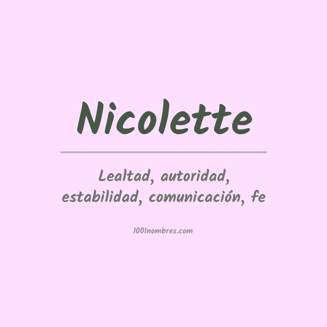 Significado del nombre Nicolette