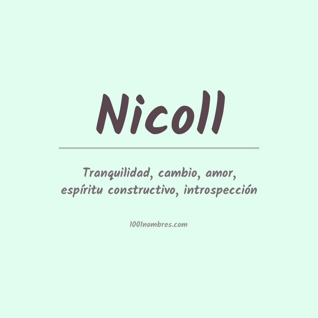 Significado del nombre Nicoll