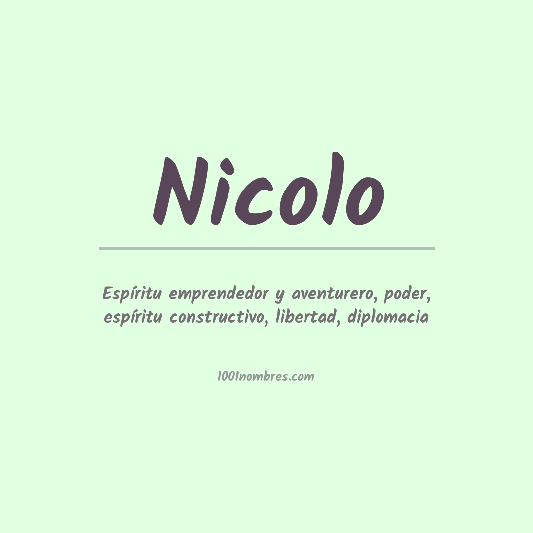 Significado del nombre Nicolo