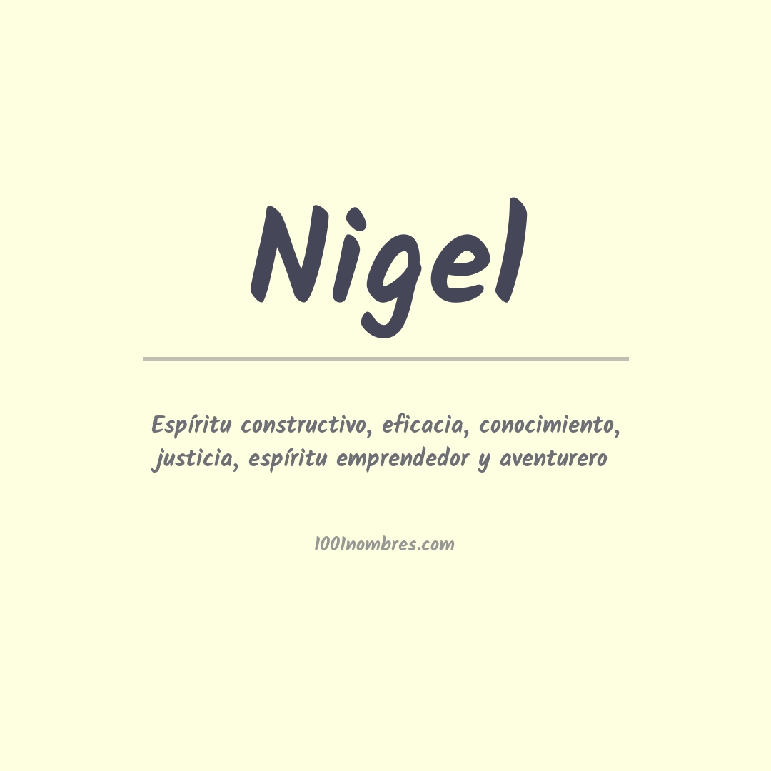 Significado del nombre Nigel