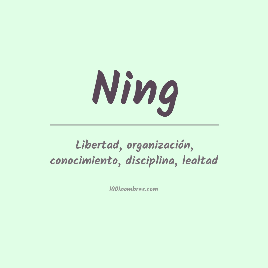 Significado del nombre Ning