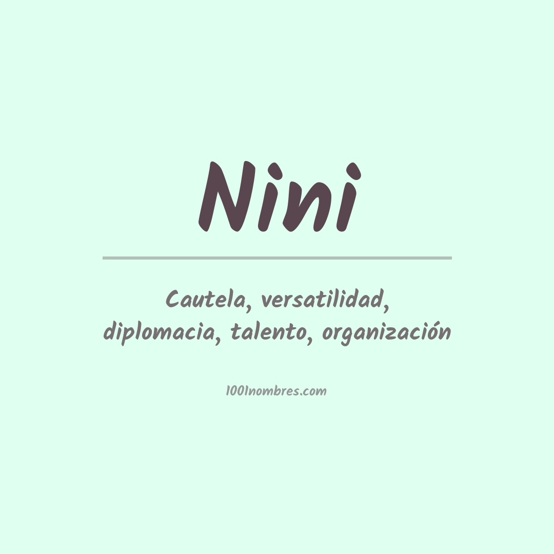 Significado del nombre Nini
