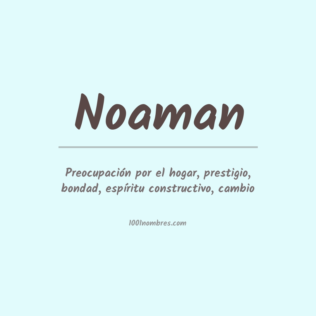 Significado del nombre Noaman