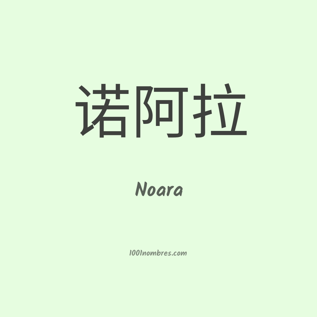 Noara en chino Noara en chino