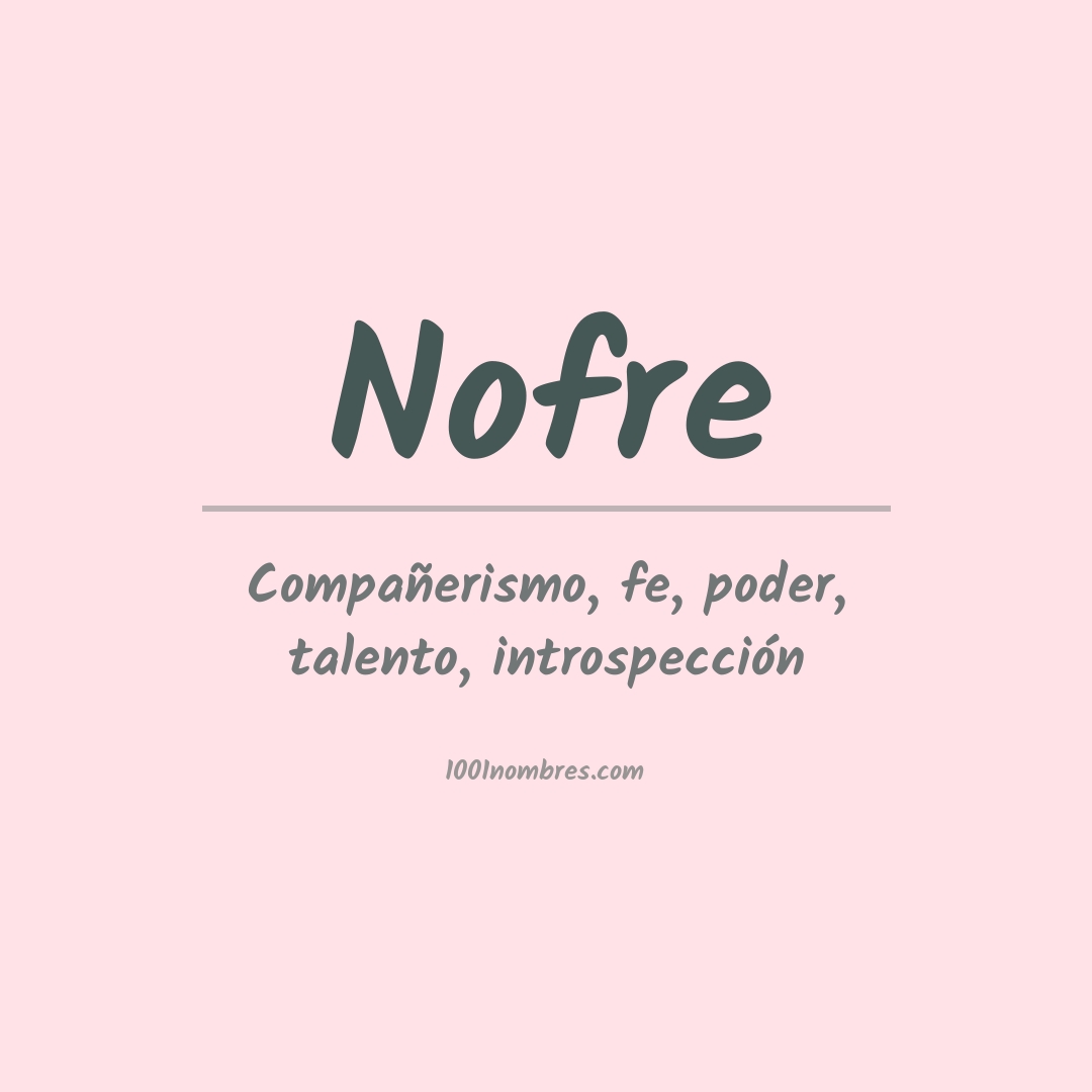 Significado del nombre Nofre Significado del nombre Nofre