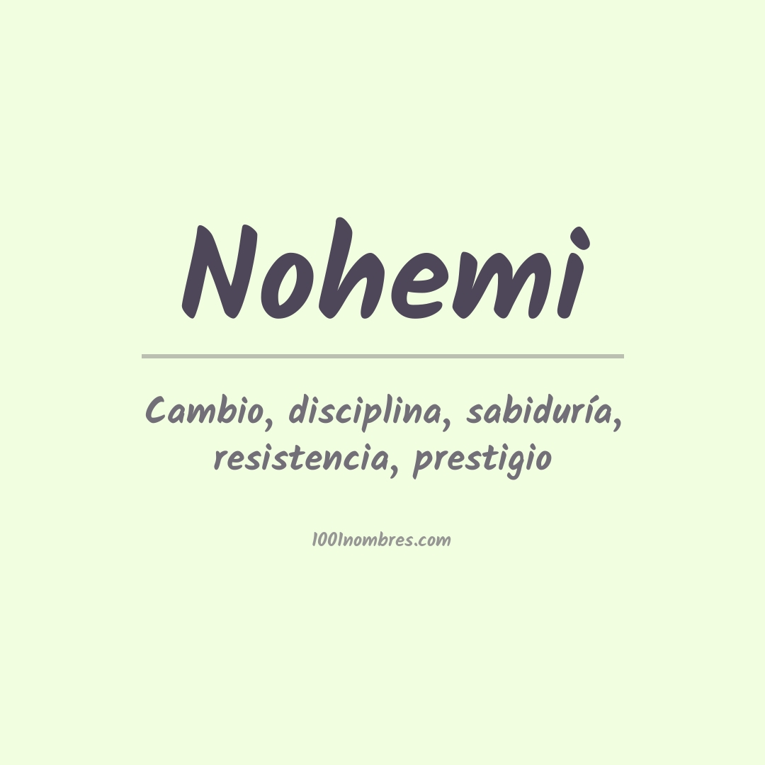 Significado del nombre Nohemi