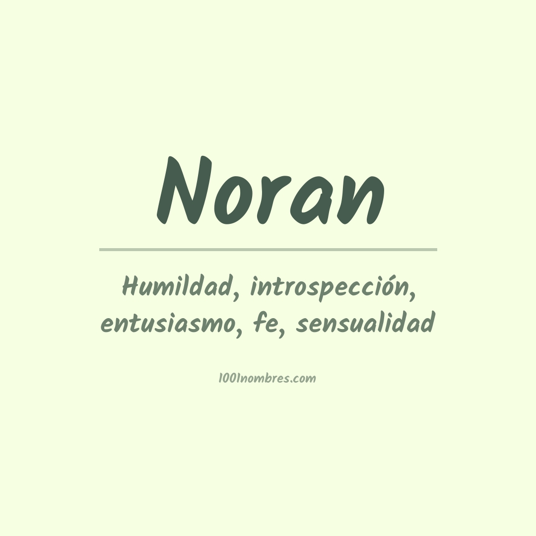 Significado del nombre Noran Significado del nombre Noran