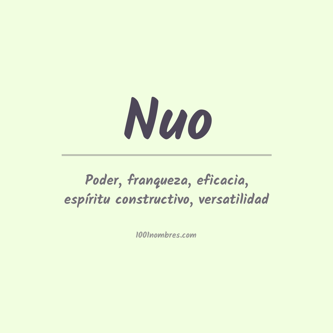 Significado del nombre Nuo Significado del nombre Nuo