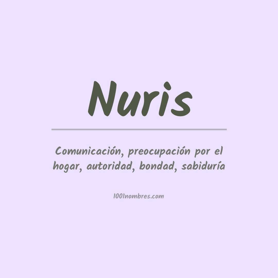 Significado del nombre Nuris Significado del nombre Nuris