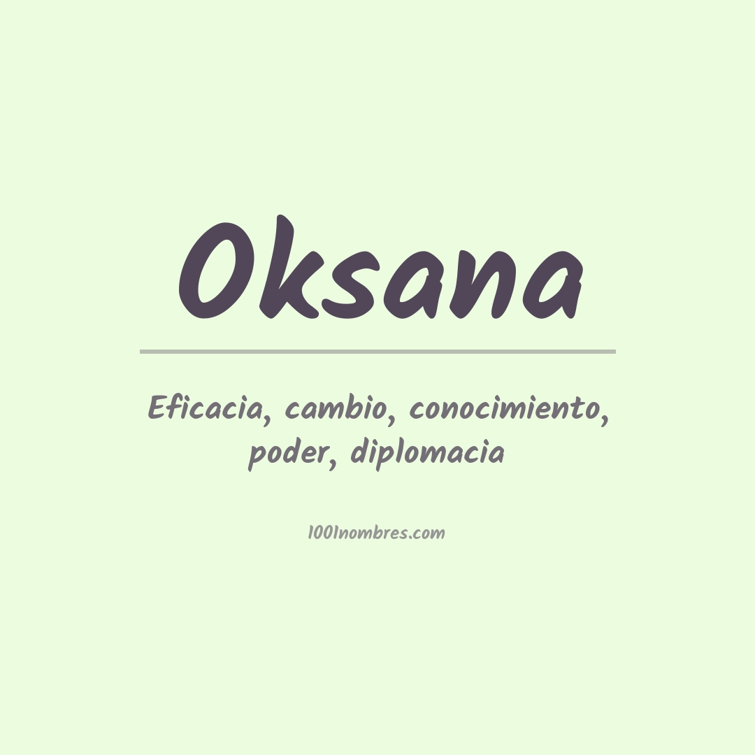 Significado del nombre Oksana