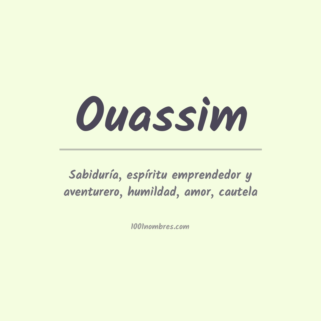 Significado del nombre Ouassim